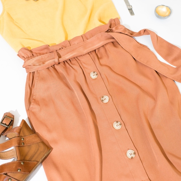 Midi Skirt - Workwear - Rust Color - Picture 4 of 4